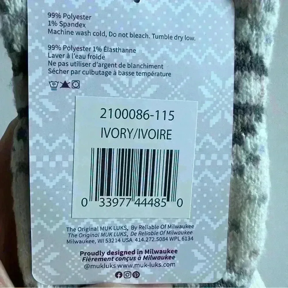 NWT Muk Luk White Ivory Retro Knee High Socks 6-11 - Socks Gift Idea - Picture 7 of 9